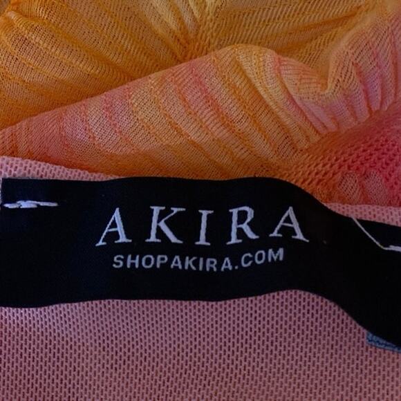 Akira Yellow Coral Textured Tie Dye Sleeveless Cami Tank Mini Bodycon Dress S - Picture 4 of 5